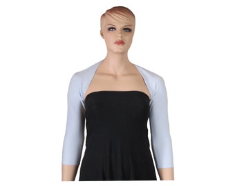3/4 Sleeve Yoga Shrug,Ballet Arms-Bolero-HandDyed Bamboo/Organic Cotton Jersey,Custom Choice Color&Size-XXS,XS,S,M,L,XL,2X,3X,4X,5X,6X,7X,8X