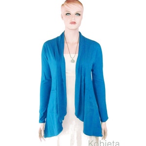 Cardigan with Pockets - Women's Light Jacket - XXS thru All Plus Size-Eco Friendly, Hand Dyed Organic Jersey- Made to Order -Choice of Color