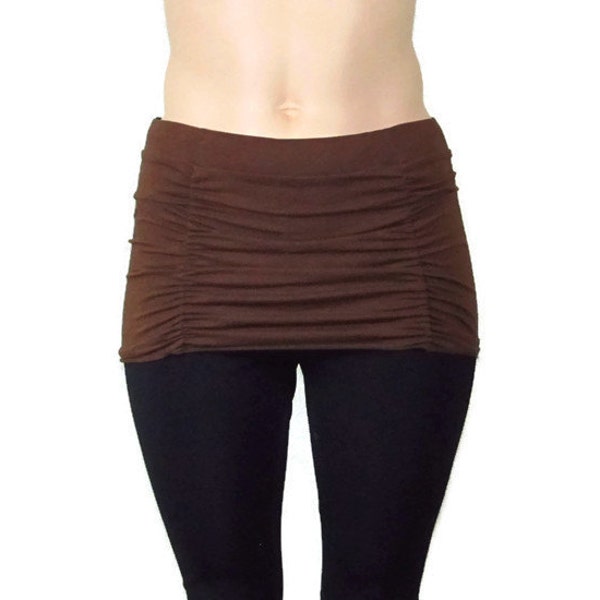 Ruched Yoga Skirt to Create Skirted Yoga Pants-XXS Thru Plus Size 10X-Layering on Yoga Pants-360 Degree Ruching-Hand Dyed Organic Jersey