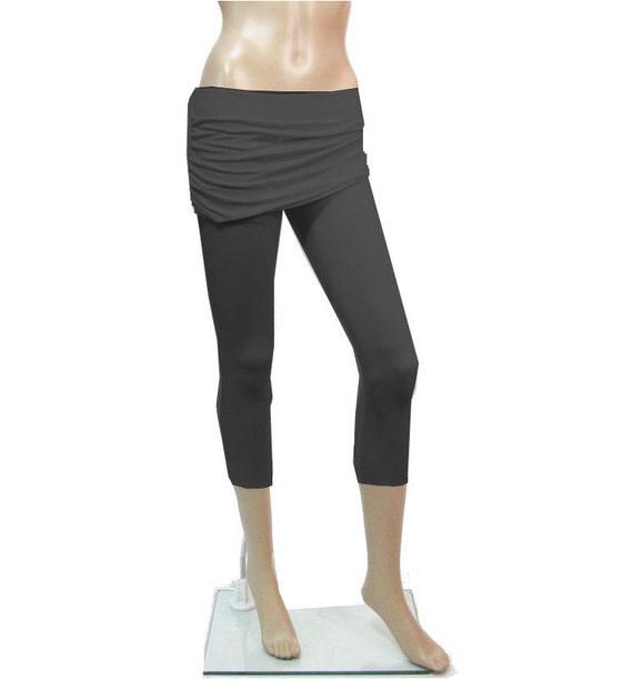Buy Womens Cropped Skirted Leggings Yoga Skirt Pants Stretch