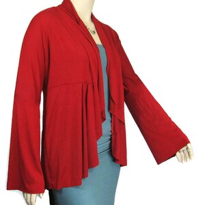 Plus Size Kofta/Jacka - Miljövänlig, Handfärgad Ekologisk Bomull/Bambujersey - Dam Tillverkad på beställning - Valfri färg - XL, 2X, 3X, 4X, 5X, 6X, 7X, 8X+ bild 2