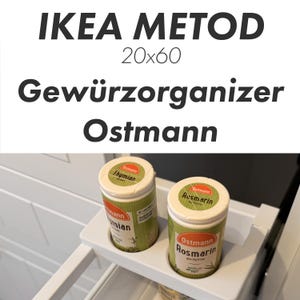 Gewürzhalter für IKEA METOD 20x60 cm – Ostmann 45mm – verschiebbarer Gewürz Organizer für Apothekerschrank – platzsparende Küchenlösung