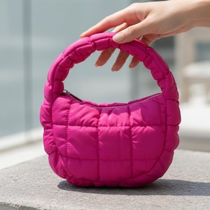 Mini Puffer Bag | Quilted Nylon Cloud Handbag | Trendy Small Shoulder Bag