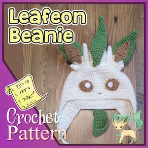 PATTERN - Leafeon crochet beanie
