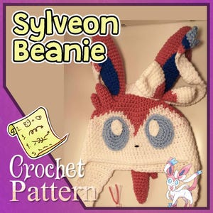 PATTERN - Sylveon crochet beanie