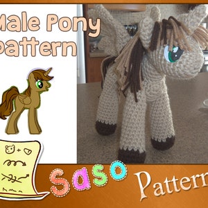 PATTERN - male pony crochet - PDF