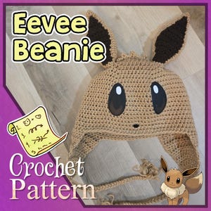 PATTERN - Eeevee crochet beanie