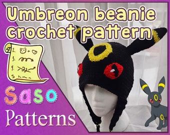 PATTERN - Umbreon crochet beanie - PDF