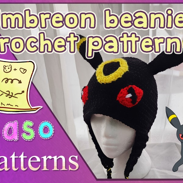 PATTERN - Umbreon crochet beanie - PDF