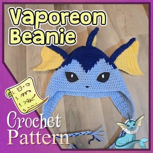 PATRÓN - Gorro de crochet Vaporeon
