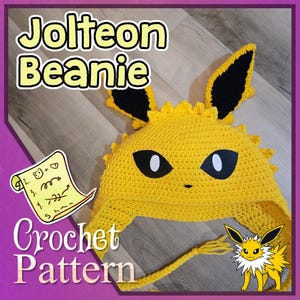 PATTERN - Jolteon beanie crochet - PDF