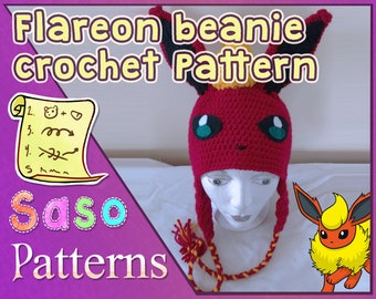 PATTERN - Flareon beanie crochet pattern