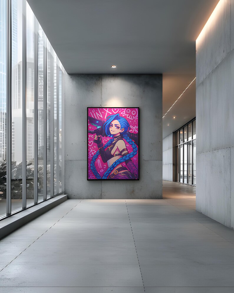 Pixel Art Jinx Arcane Inspired Poster Cyberpunk Punk Girl Wall Art ...