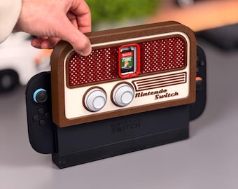 Retro Radio Switch 2 Dock | Console Stand with Game Cartridge Slot | Gaming Setup Decor | Desk Organizer | Gamer Gift | 3D Printed