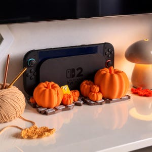 Nintendo Switch 2 Pumpkin Patch Dockningsskydd | Halloween-speldekor | Höstpumpa-spelställ | Patronhållare