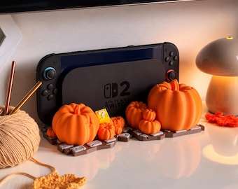 Nintendo Switch 2 Pumpkin Patch Dockningsskydd | Halloween-speldekor | Höstpumpa-spelställ | Patronhållare
