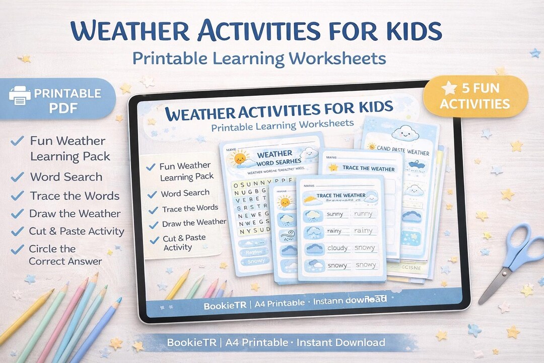 Weather Learning Pack for Kids | Preschool, Kindergarten, ESL ...