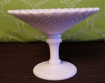 Milk glass Pedestal Candy/nut dish
