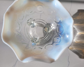 Vintage Northwood Opalescent three footed candy dish