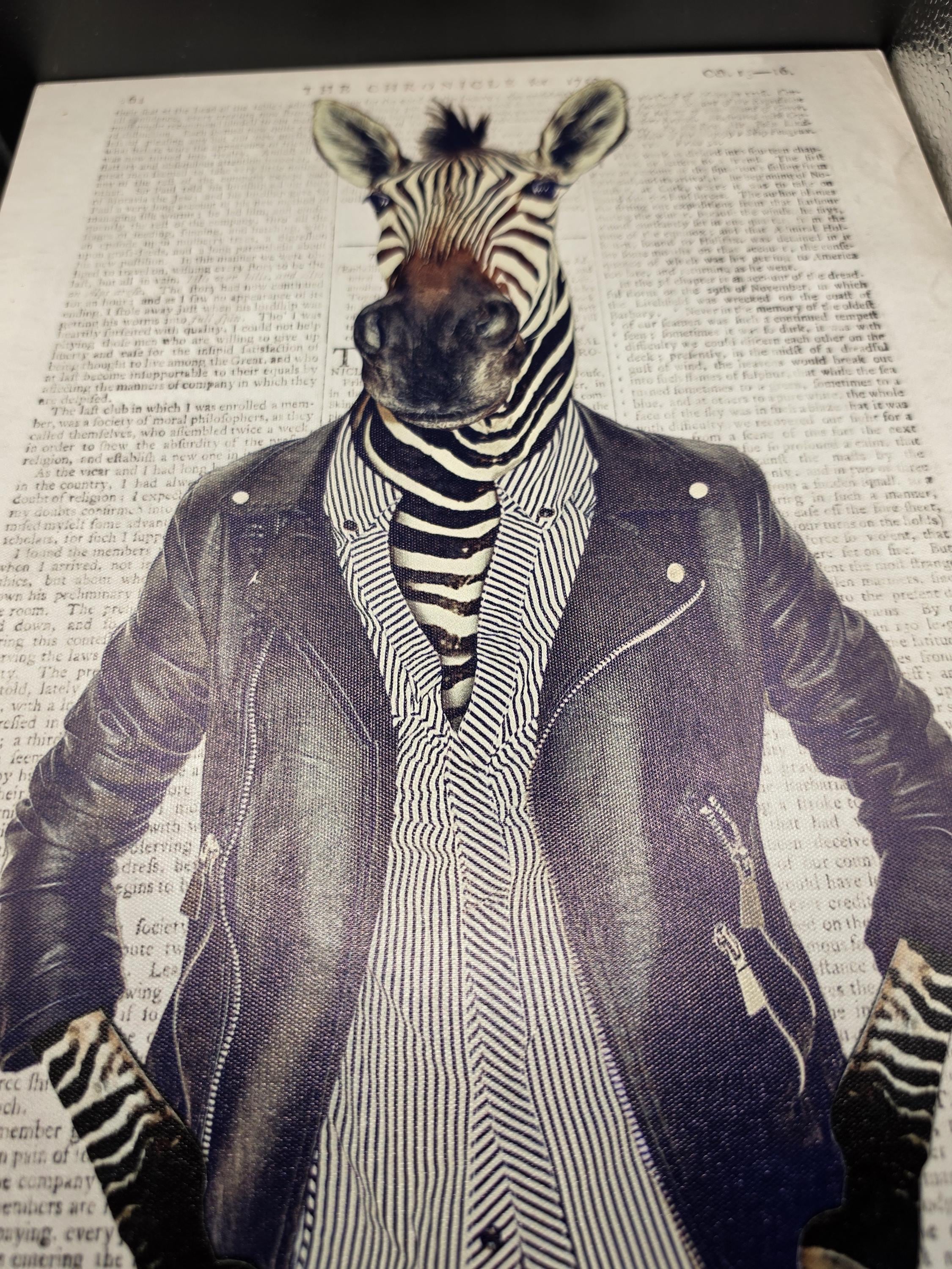 Vintage Zebra Print Leather Jacket - Etsy