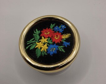 Stratton Petite point embroidered music box
