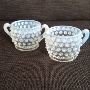 Fenton Hobnail Cream & Sugar