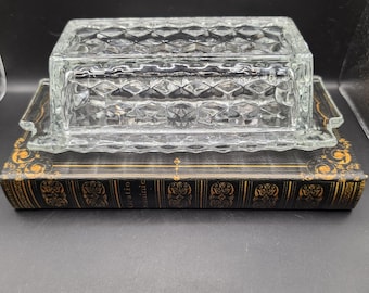 Fostoria American pattern butter dish with lid