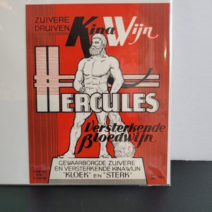 Étiquette de vin rouge hollandais inutilisée des années 1920