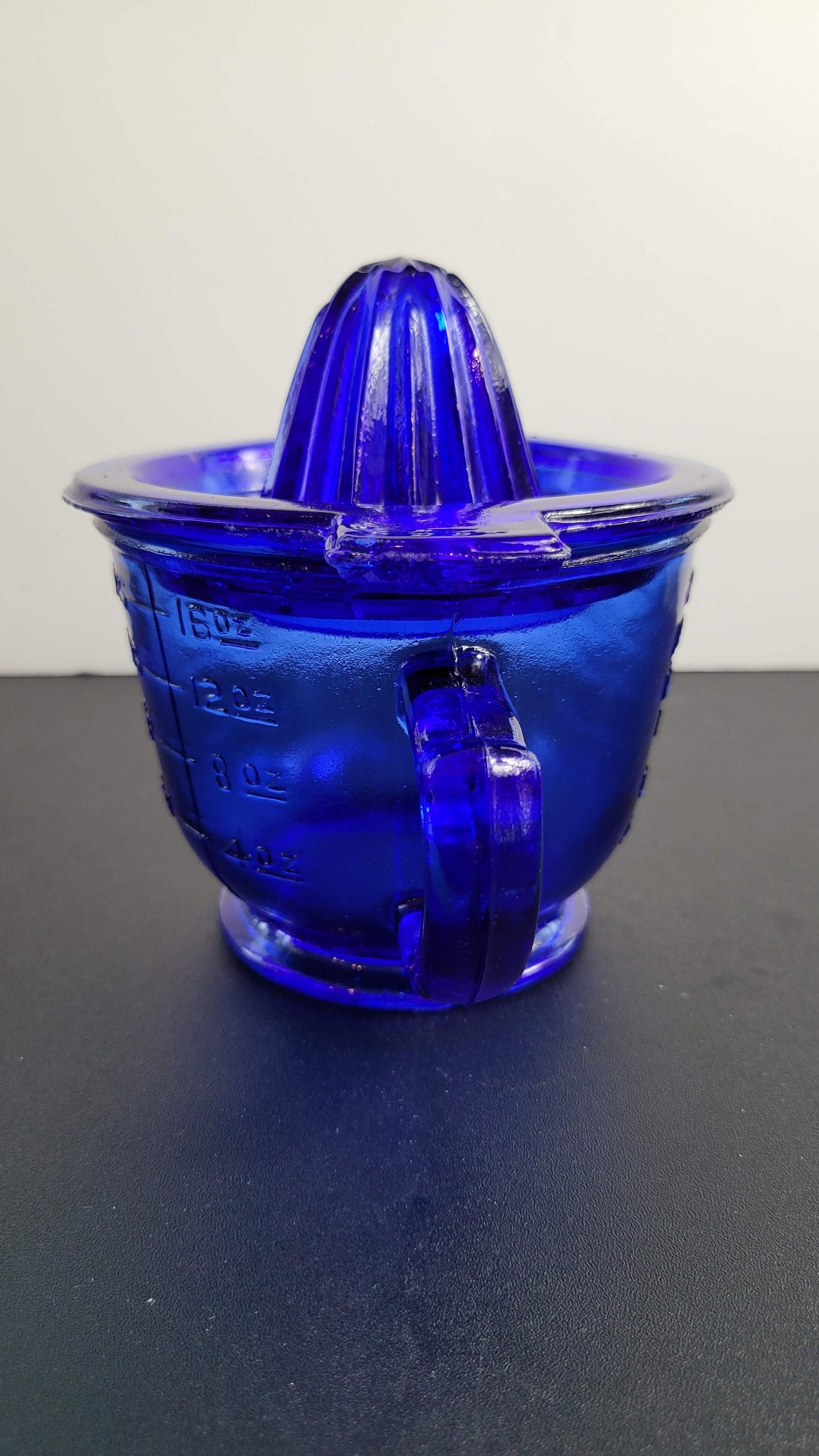 Cobalt Blue Glass 3 Spout Measuring Cup (item #1417436)