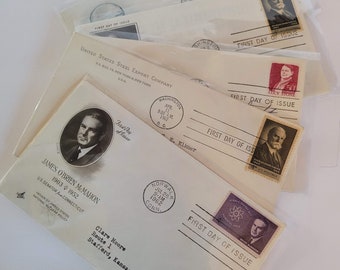 First Day Stamps, Lucy Stone, US Steel, James O'Brien, Charles E. Hughes, Sam Rayburn