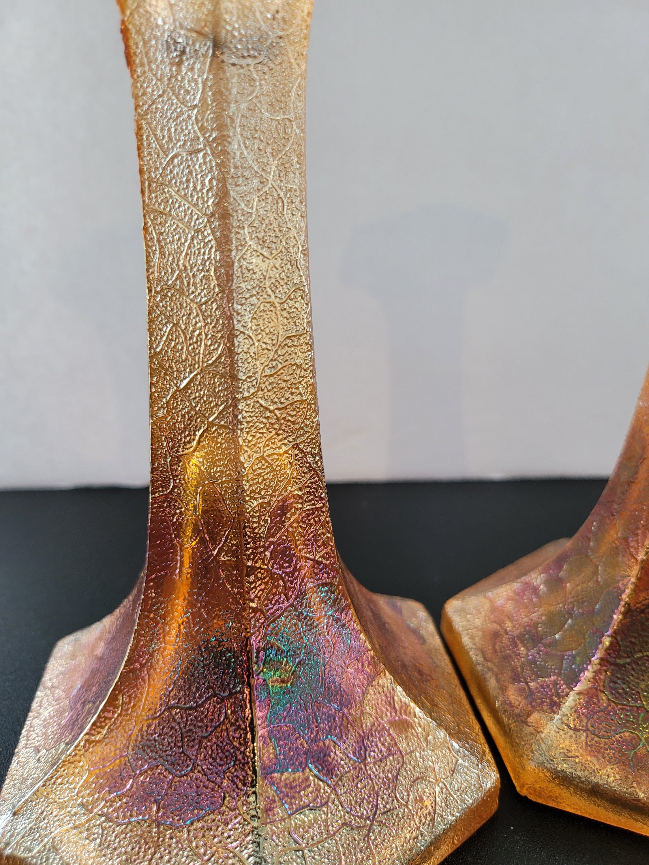 Antique Crackle Glass Candle Holders - Etsy