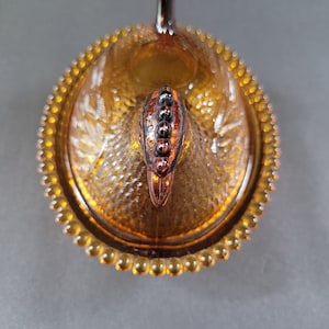 Vintage Indiana Glass Co. Amber Hen on a Nest