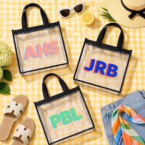 Personalized Clear Stadium Bag, World Cup 2026 Stadium Bag, Shadow Monogram Tote, Custom Clear Bag, Concert Purse, Game Day Bag