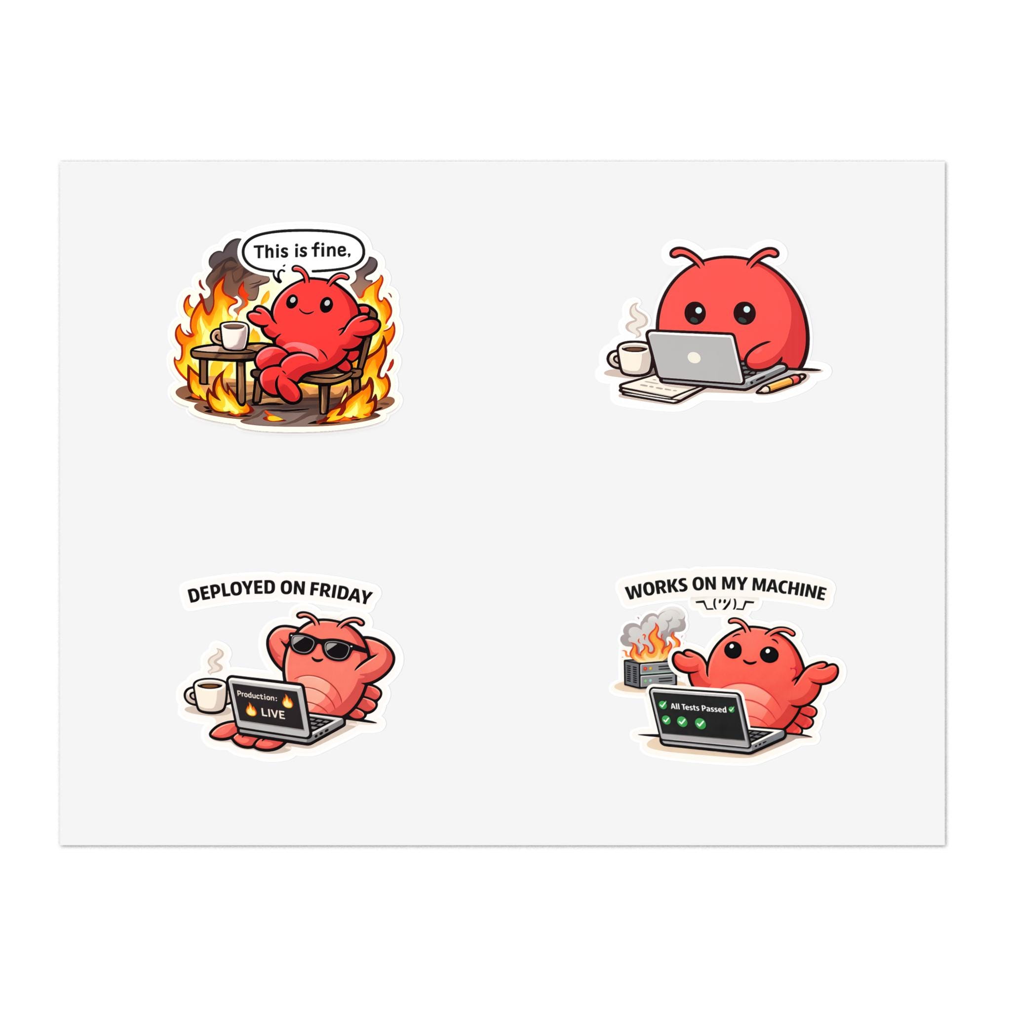 Openclaw Sticker Pack | AI Automation Developer Decals | Claude Code ...