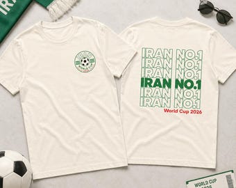 Irans nummer 1 VM 2026 T-shirt | Fotbollsvapen Vit T-shirt