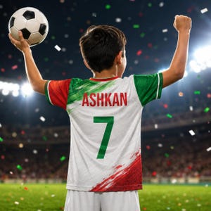 Personalized Iran football shirt, custom name number jersey, Persian gift for soccer fans and Father’s Day