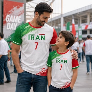 Anpassad iransk fotbollströja, personlig iransk tröja, persisk iransk flaggtröja, VM 2026 fotbollströja, vuxen och barn bild 10
