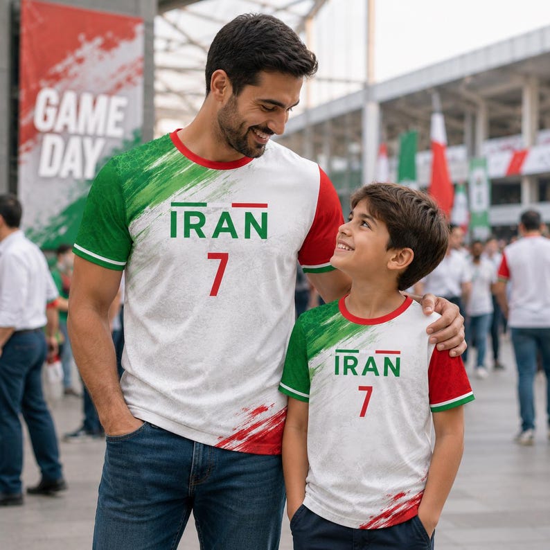 Anpassad iransk fotbollströja, personlig iransk tröja, persisk iransk flaggtröja, VM 2026 fotbollströja, vuxen och barn bild 10