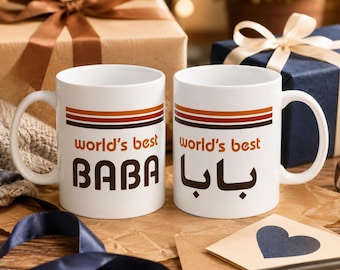 Världens bästa Baba-mugg | Persiska, arabiska, farsi, urdu, pappapresent | Mellanöstern, sydasiatisk fars dag-mugg | 315 ml