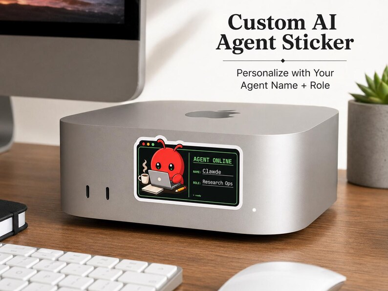 Openclaw AI Agent Sticker, Custom Name Laptop Decal for Claude Code ...