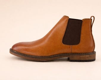 Handmade Brown Leather Chelsea Boots – Men’s Classic  Boots –  Artisan Footwear –  Everyday Shoes