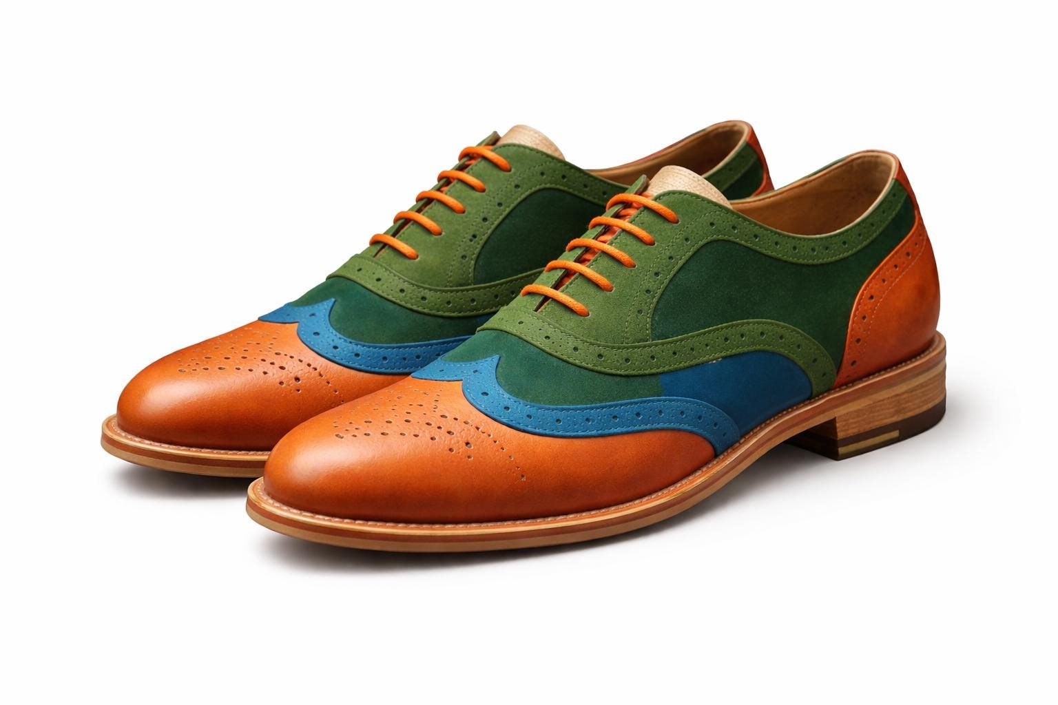 NWOT Unisex Colorful Patterned Leather Lace-Up Shoes Amazing Pretty Floral Leather Shoes Rare Find – Spring Step  main image 3