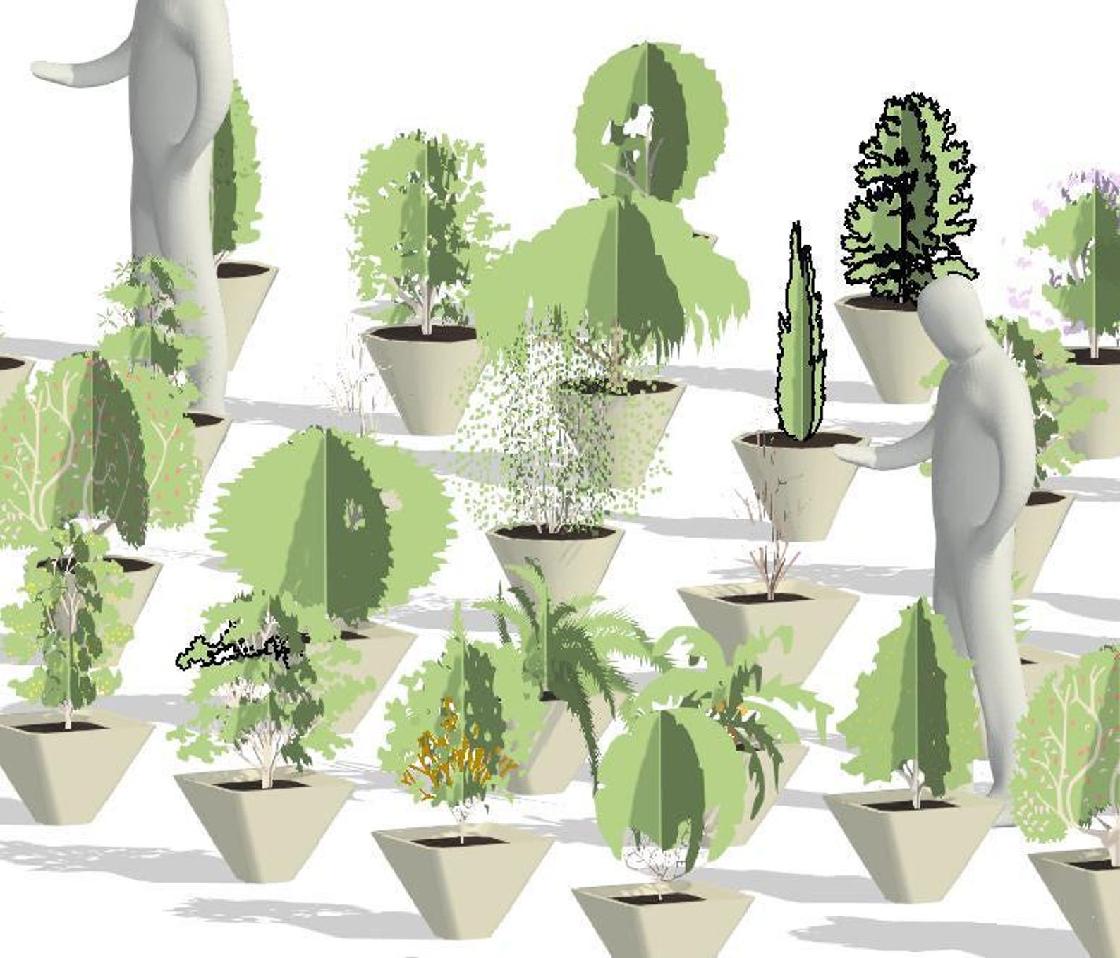 Modelos de macetas de Revit / Colección de 50 jardineras (.rfa y .rvt ...