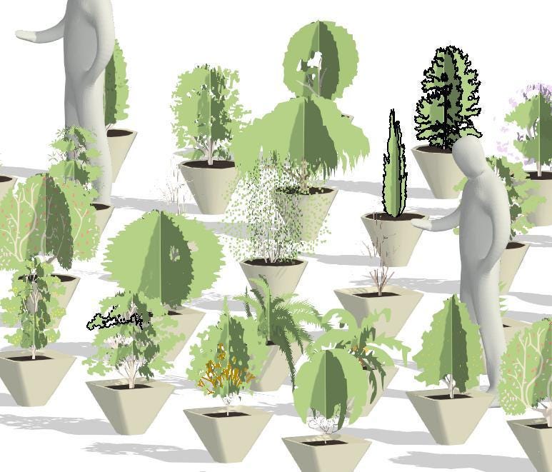 Seating With Plant Box Rvt Revit Plant Pot Models | 50 Planter Box Collection (.rfa & .rvt) - Etsy