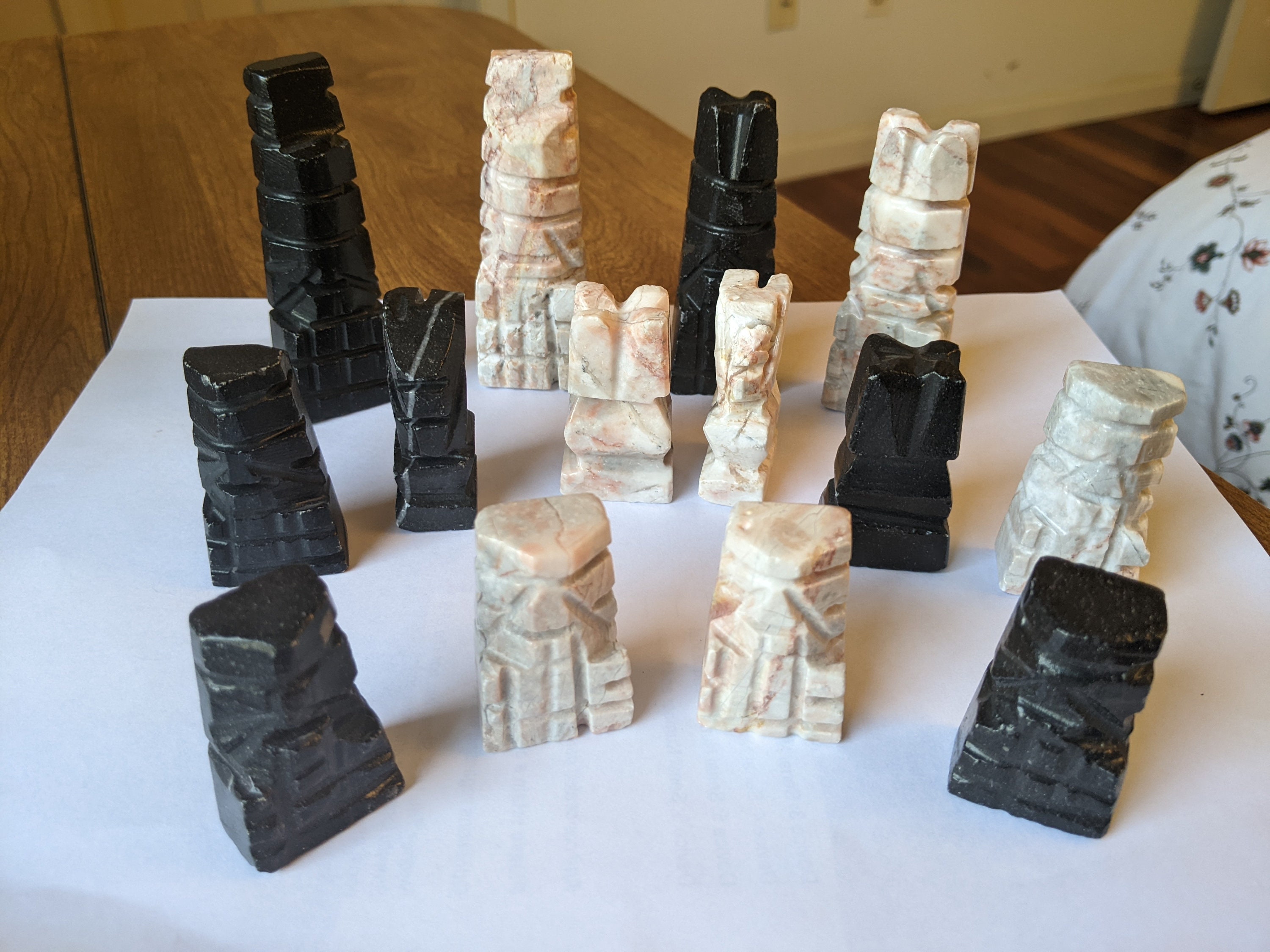 Replacement Stone Chess Pieces Castles 9 Variations Choose Match Carved Mexico 