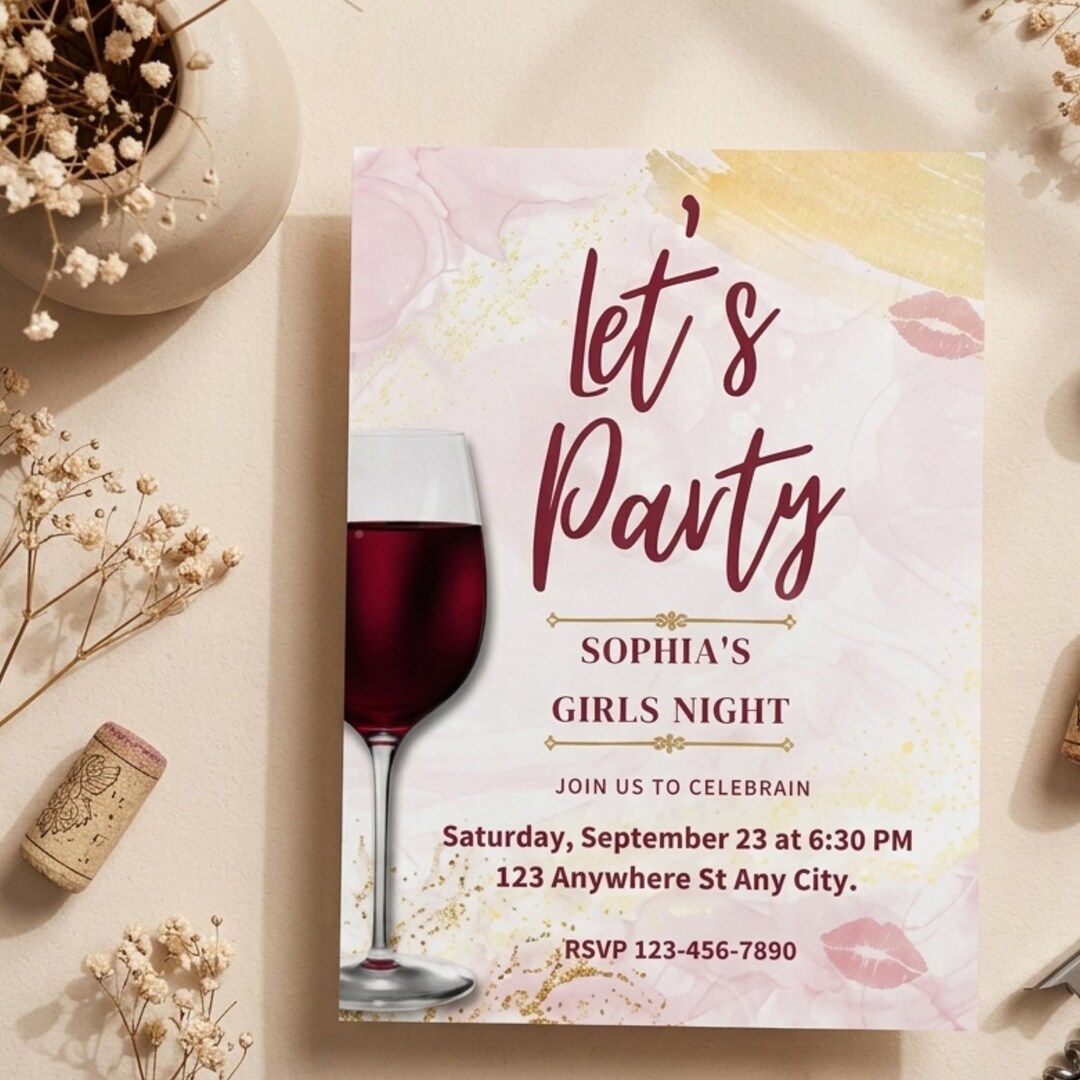 Girls Night Out Invitation, Bachelorette Invite Wild Glam Birthday ...