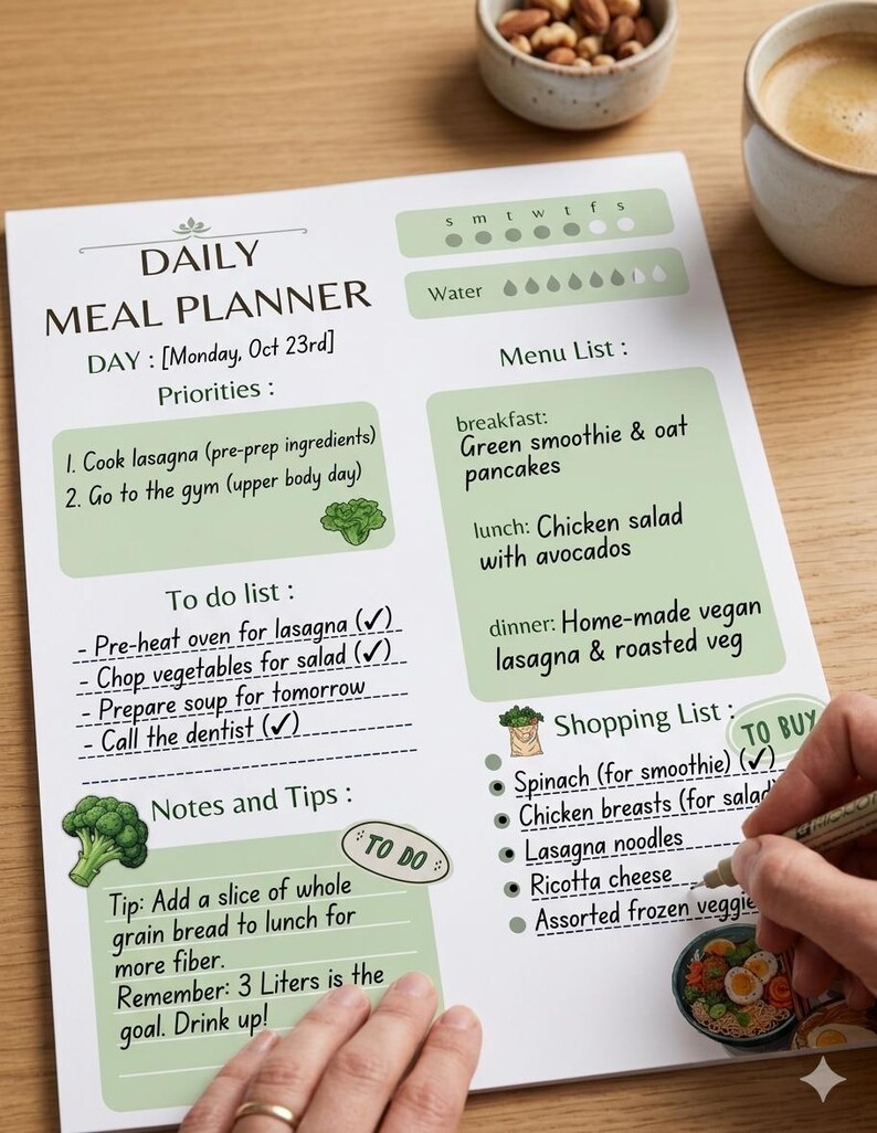 Busy Mom Meal Planner With Grocery List, Weekly & Daily Meal Planner ...