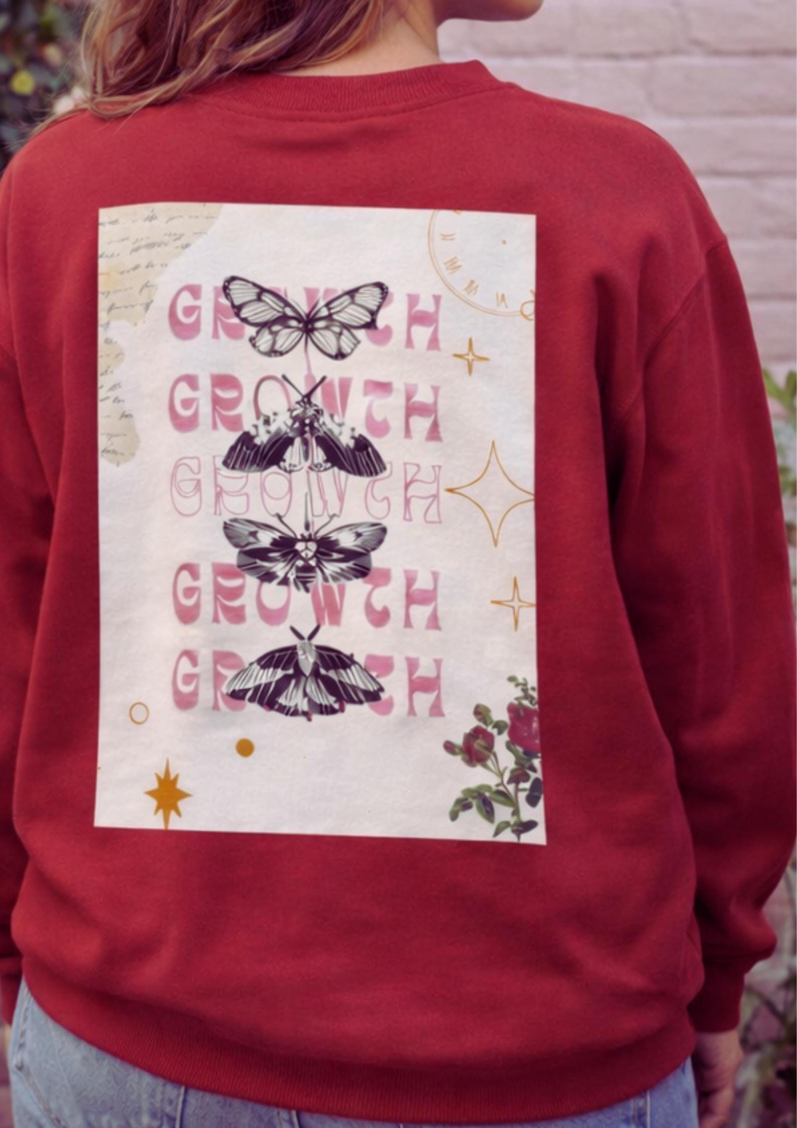 Vintage Moth Crewneck Sweatshirt -artsy Unisex Pullover, Cozy Cotton ...