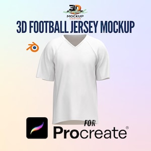 Maqueta 3D de camiseta de fútbol para Procreate – Clo3d Blender - Ropa deportiva