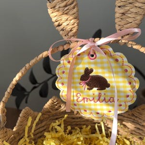 Personalized Embroidered Easter Basket Tag | Spring Gift